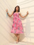 Floral Printed Pure Cotton A-Line Midi Dress